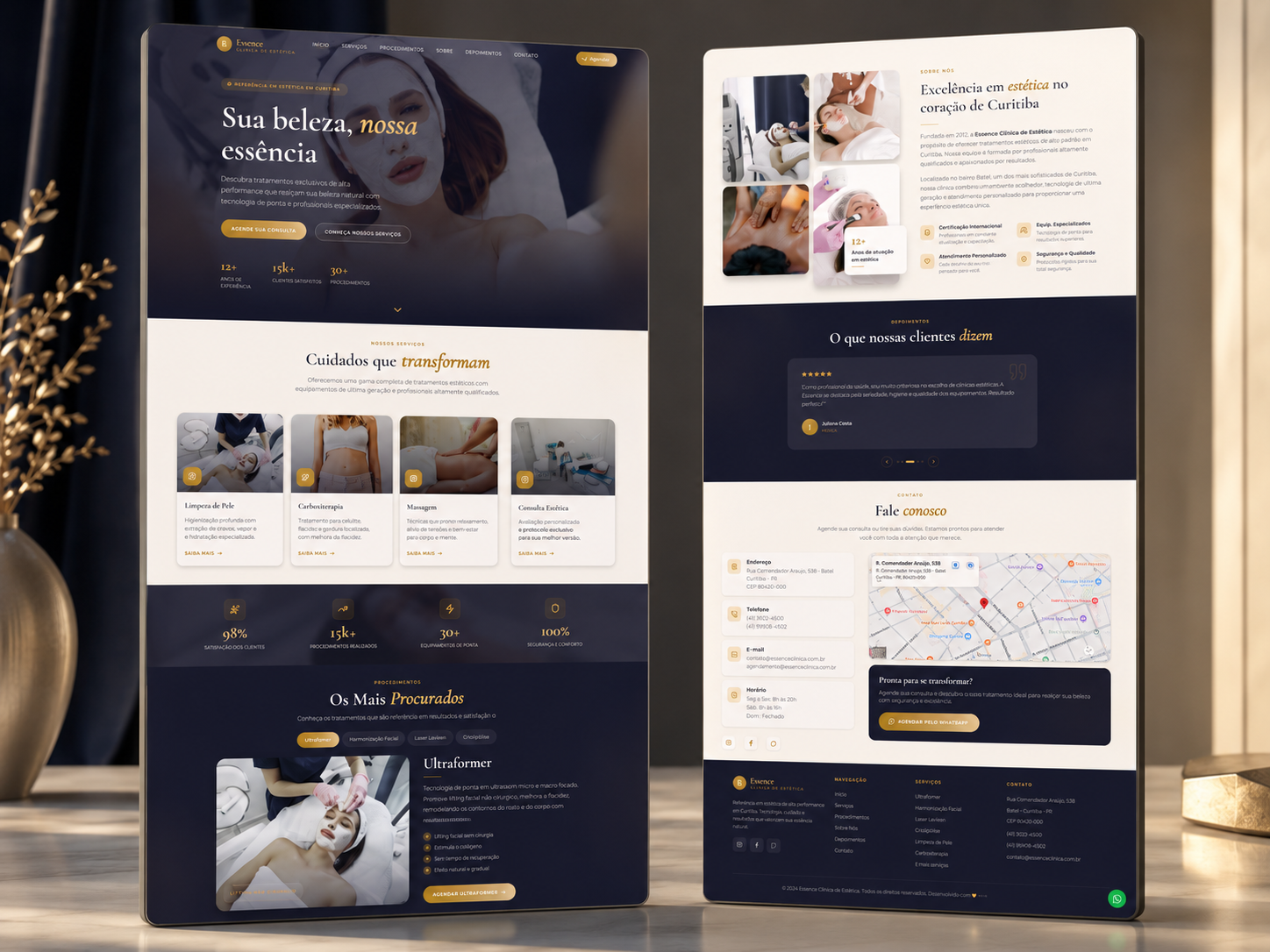 Site modelo de clinica estetica em Curitiba criado pela RTAG e otimizado para as buscas do Google